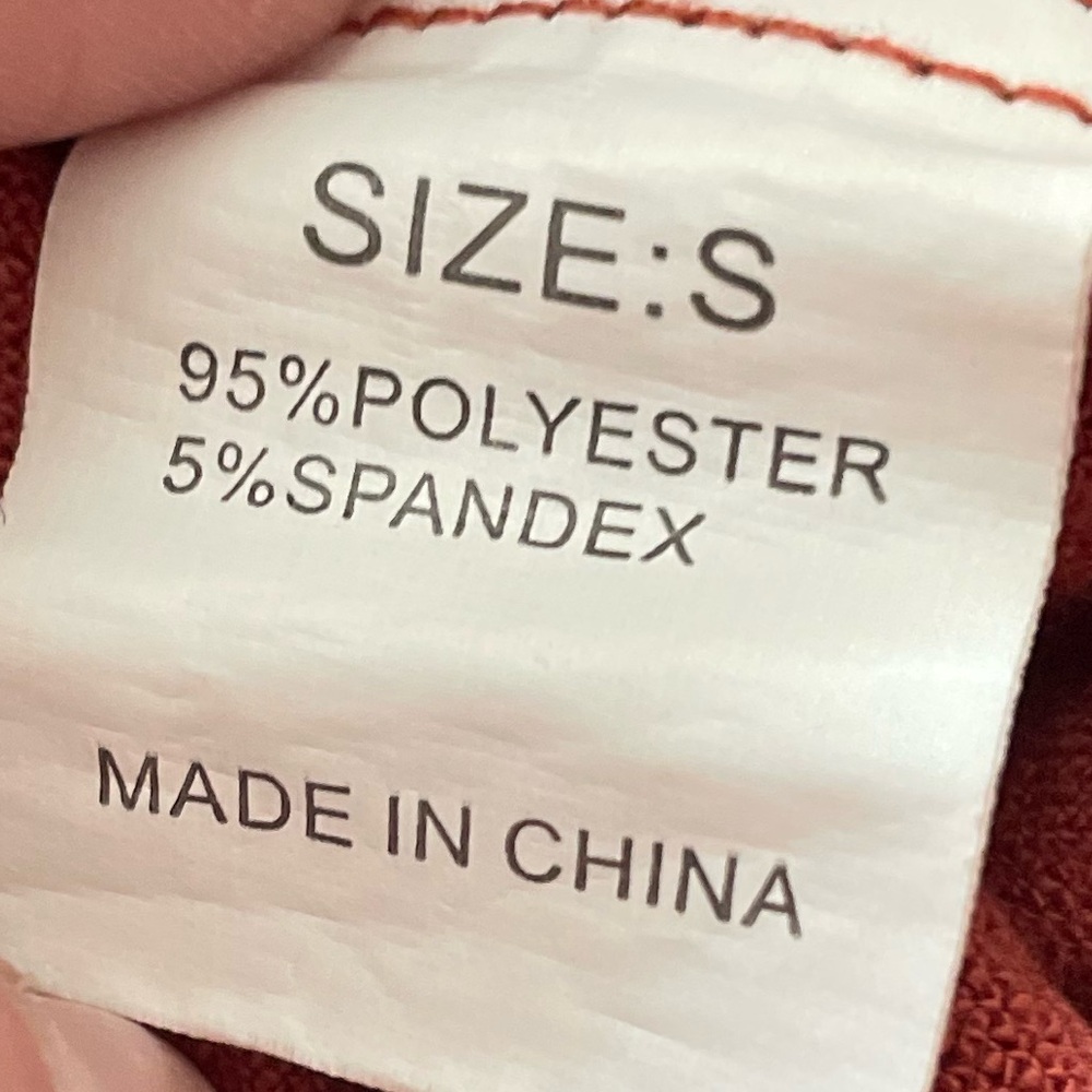 HUUSA Women's Orange Rust Ruffle Shorts with Pockets, Small - Picture 6 of 10